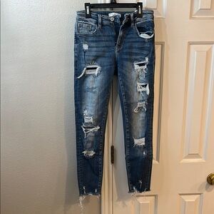 Distressed Blue Jeans